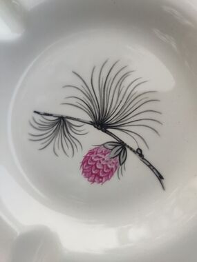 Vintage Pink Clover Ashtray Set of 3 MCM 50s Smoking Art Deco Minimalist Tobacco